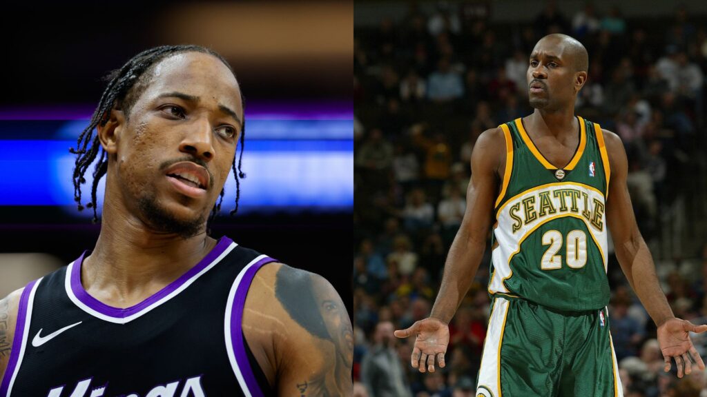 DeMar DeRozan (L) and Gary Payton (R)