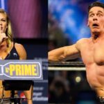 Kayla Harrison (L), John Cena (R)