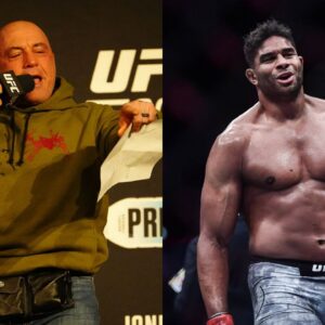 Joe Rogan (L) and Alistair Overeem (R)