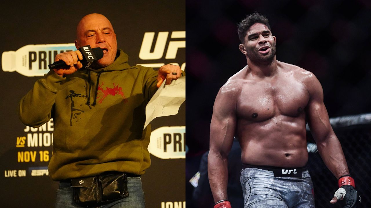 Joe Rogan (L) and Alistair Overeem (R)