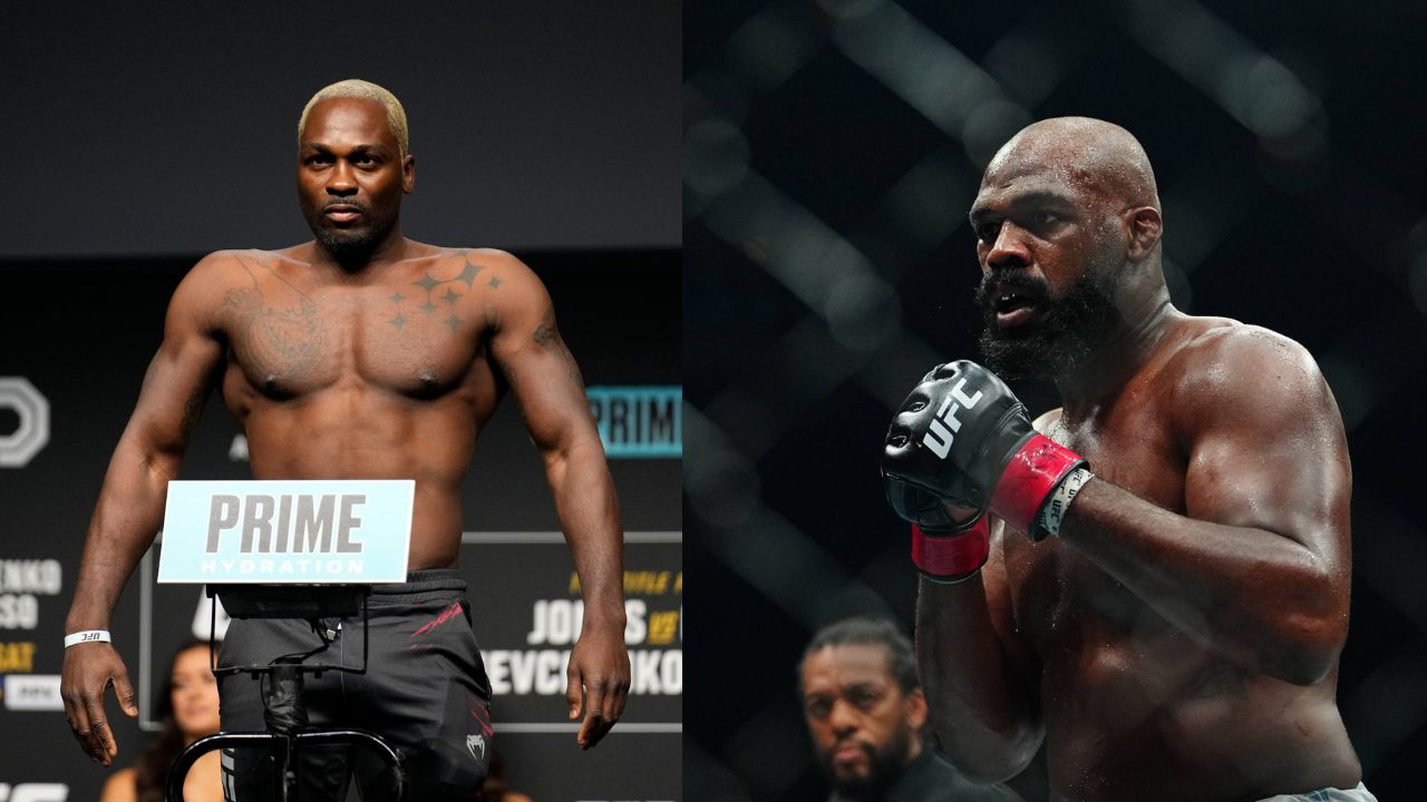 Derek Brunson (L), Jon Jones (R)