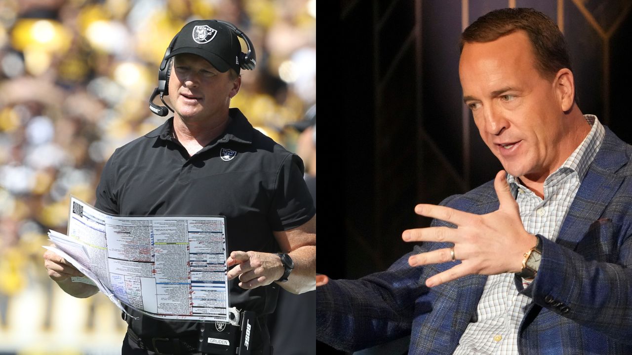 Jon Gruden and Peyton Manning