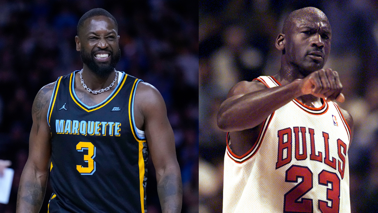 Dwyane Wade (L) and Michael Jordan (R)