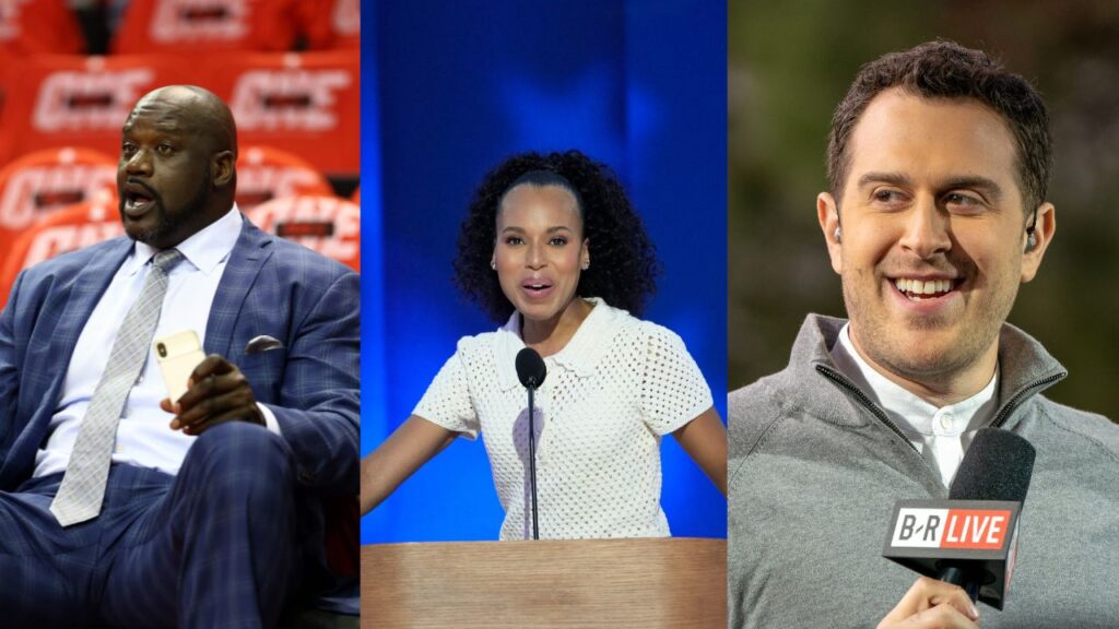 Shaquille O'Neal (L), Kerry Washington (C), Adam Lefkoe (R)