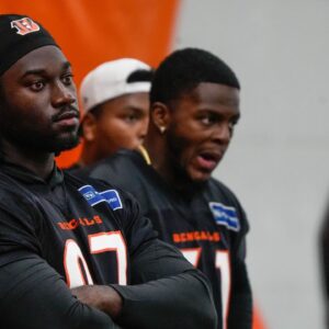 The Cincinnati Bengals practice in the off season on Tuesday May 20, 2025. Bengals 2025 draft pick Shemar Stewart (97).