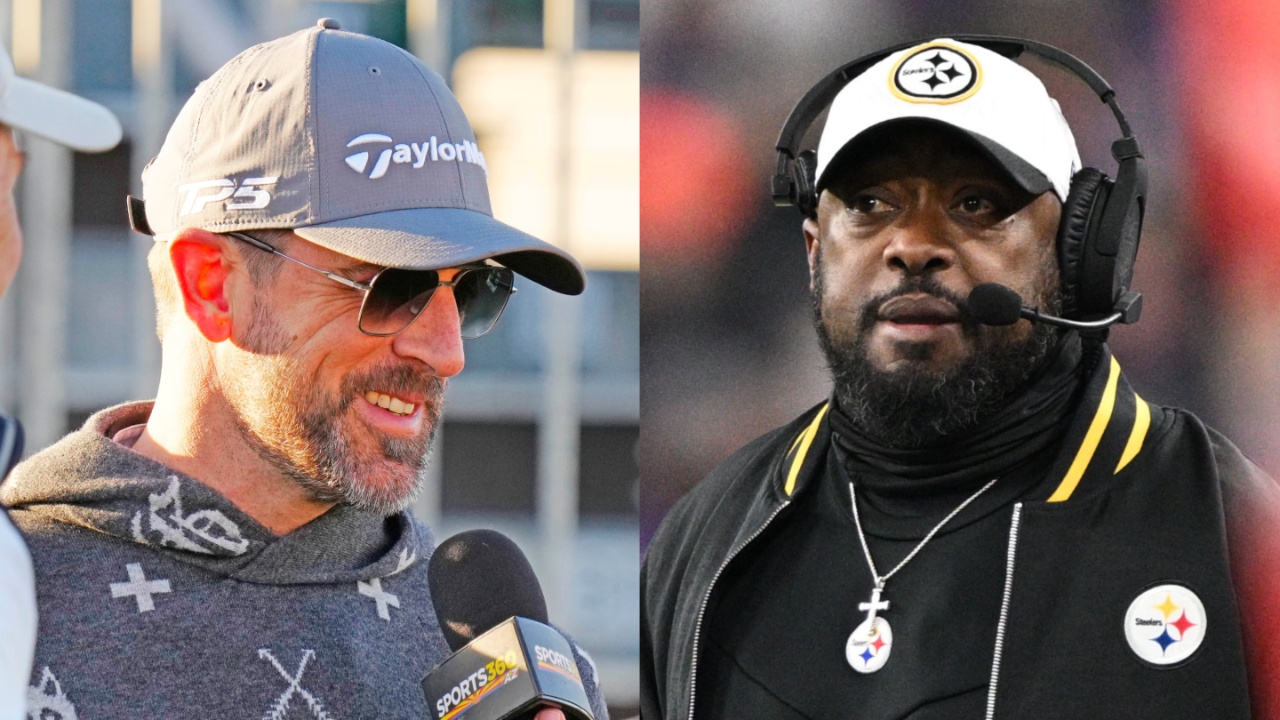 Aaron Rodgers (L) and Mike Tomlin (R)