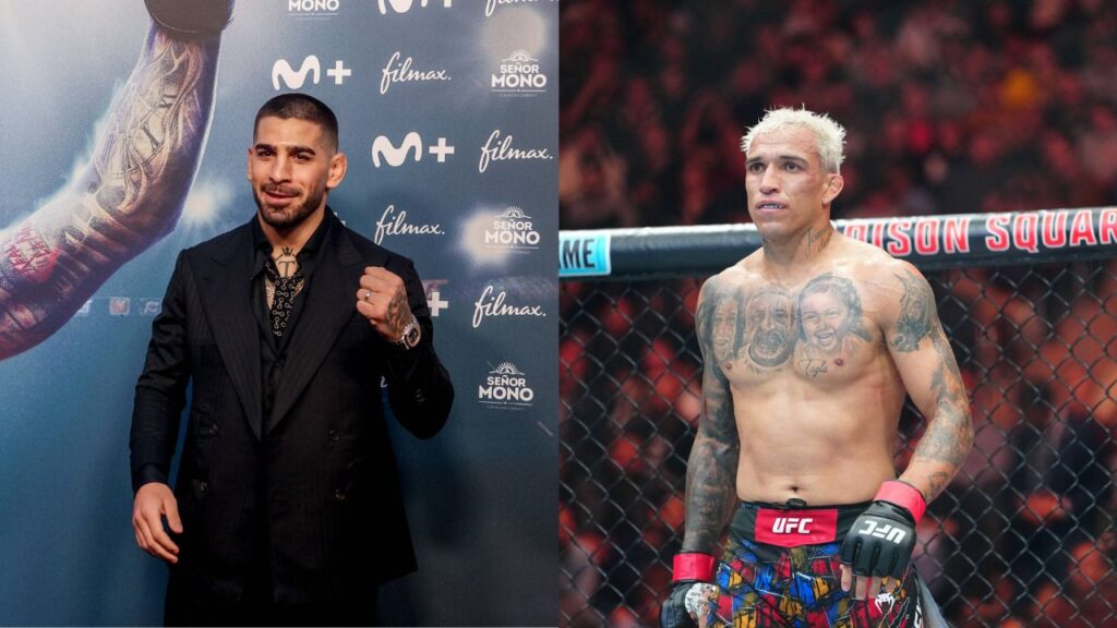 Ilia Topuria (L) and Charles Oliveira (R)