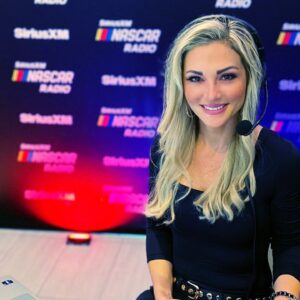 Danielle Trotta during broadcast of the 2025 Daytona 500