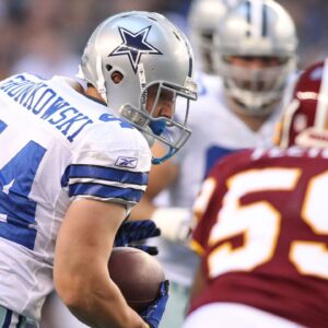 Dallas Cowboys Chris Gronkowski (44) catches a pass against the Washington Redskins at Cowboys Stadium. Dallas beat Washington 33-30.