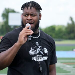 Trey Smith during Trey Smith's football camp hosted at his alma mater University School of Jackson in Jackson, Tenn., on Saturday, June. 21, 2025