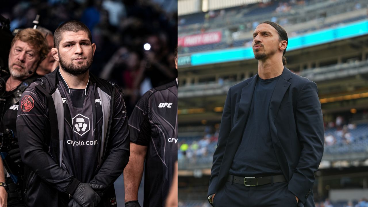 Khabib Nurmagomedov (L), Zlatan Ibrahimović (R)