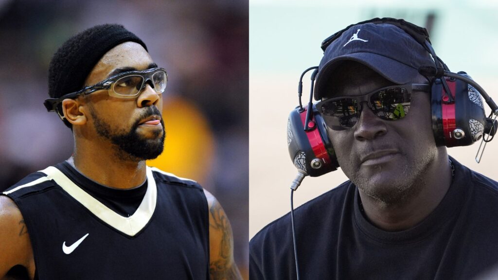 Marcus Jordan (L) and Michael Jordan (R)