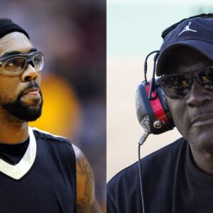 Marcus Jordan (L) and Michael Jordan (R)