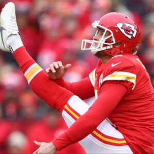 Kansas City Chiefs punter Dustin Colquitt (2) against the Houston Texans in the AFC Divisional Round playoff football game at Arrowhead Stadium.