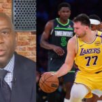 Magic Johnson (L) and Luka Doncic (R)
