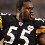 Pittsburgh Steelers linebacker (55) Joey Porter yells prior to the kickoff against Minnesota Vikings at Heinz Field.