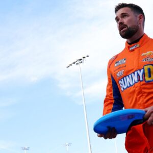 NASCAR Cup Series driver Ricky Stenhouse Jr. (47) is introduced before the NASCAR All-Star Open at North Wilkesboro Speedway.