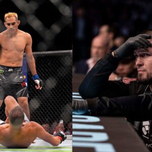 Tony Ferguson (L), Khabib Nurmagomedov (R)