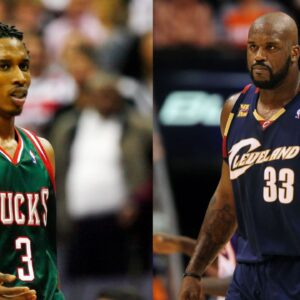 (L) Brandon Jennings (R) Shaquille O'Neal
