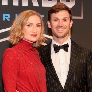 NASCAR Cup Series driver Daniel Suarez and wife Julia Piquet during the NASCAR Awards Banquet at Charlotte Convention Center.