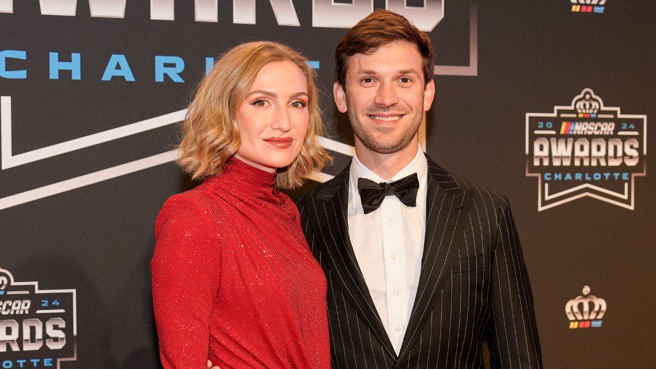 NASCAR Cup Series driver Daniel Suarez and wife Julia Piquet during the NASCAR Awards Banquet at Charlotte Convention Center.