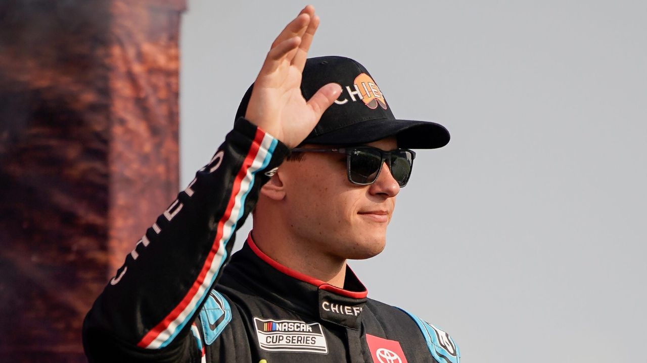 NASCAR Cup Series driver Corey Heim is introduced before the Cracker Barrel 400 at Nashville Superspeedway in Lebanon, Tenn., Sunday, June 1, 2025.