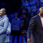 Alex English (L), Michael Jordan (R)