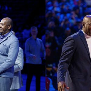 Alex English (L), Michael Jordan (R)