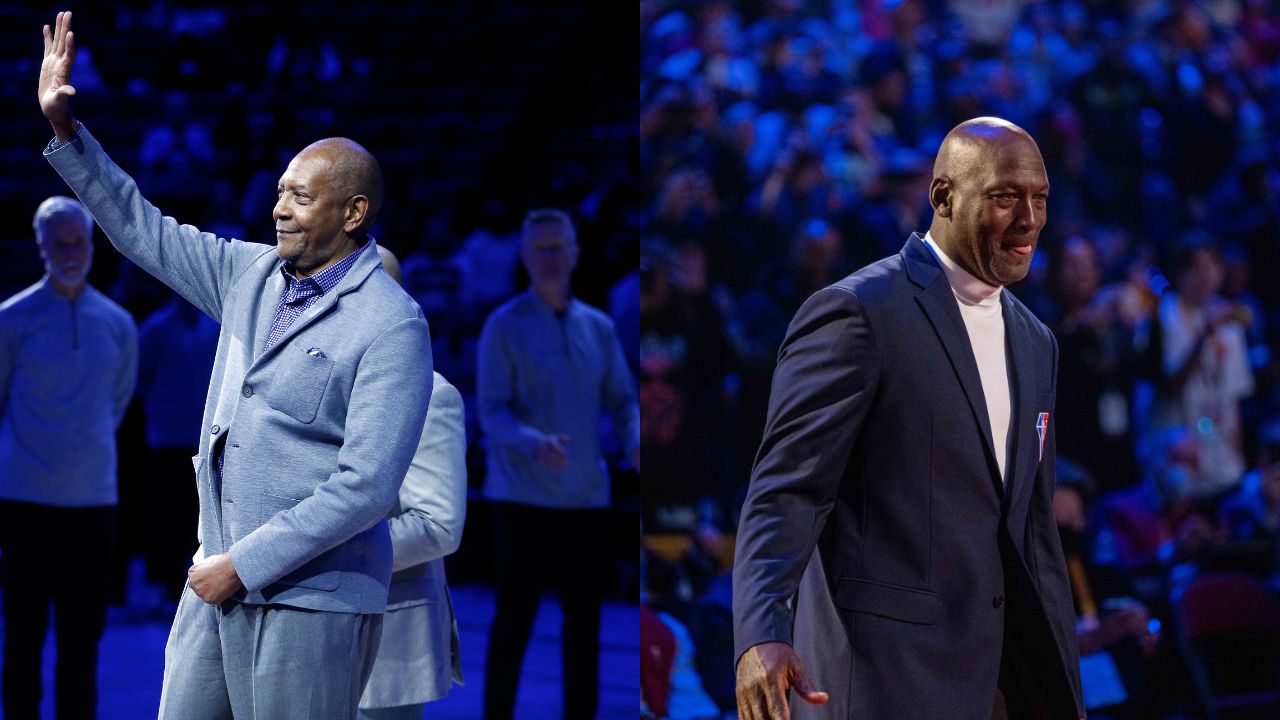 Alex English (L), Michael Jordan (R)