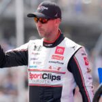 NASCAR Cup Series driver Denny Hamlin (11) during intros during the Goodyear 400 at Darlington Raceway.