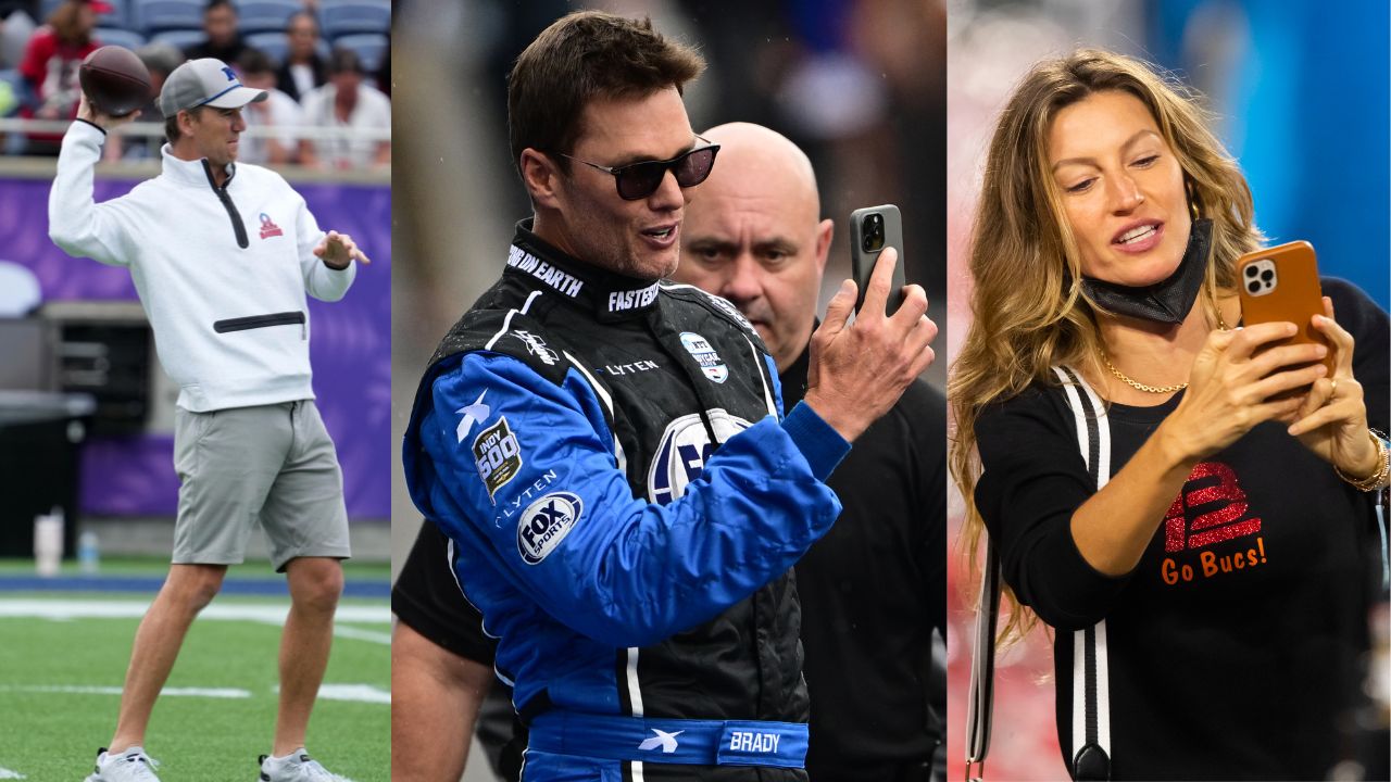 Eli Manning, Tom Brady and Gisele Bündchen