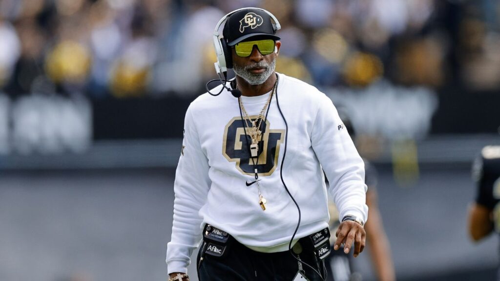 Colorado Buffaloes head coach Deion Sanders during the spring game at Folsom Field.