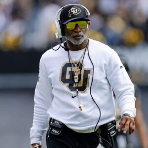Colorado Buffaloes head coach Deion Sanders during the spring game at Folsom Field.