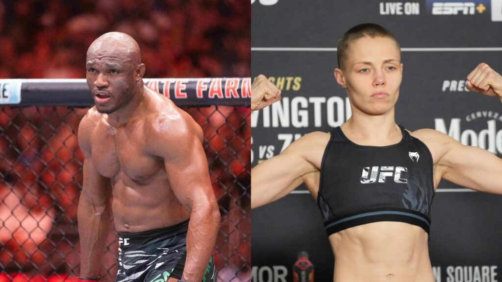 Kamaru Usman (L) and Rose Namajunas (R)