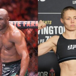 Kamaru Usman (L) and Rose Namajunas (R)