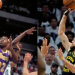 Magic Johnson (L) and Steph Curry (R)