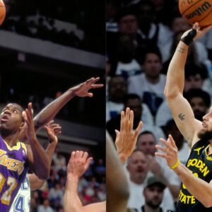 Magic Johnson (L) and Steph Curry (R)