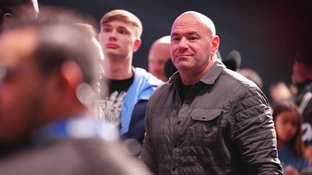 Dana White with the fans at Fontaine Bleu for PowerSlap 12 on March 7, 2025