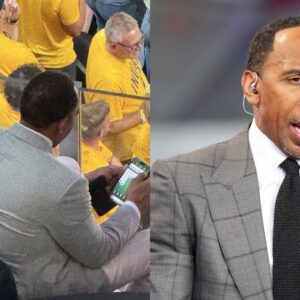 Stephen A. Smith playing Solitaire (L) and Stephen A. Smith (R)