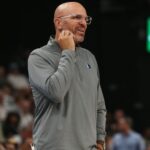 Apr 18, 2025; Memphis, Tennessee, USA; Dallas Mavericks head coach Jason Kidd during the third quarter against the Memphis Grizzlies at FedExForum.