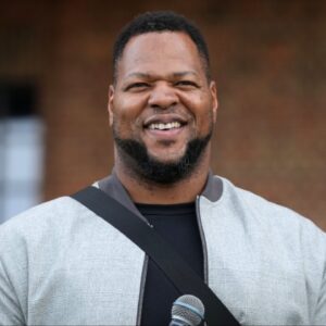 Ndamukong Suh at the NFL Experience London at the Battersea Power Station.