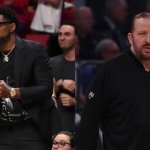 Udonis Haslem (L), Tom Thibodeau (R)