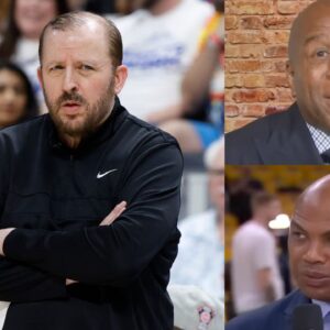 Tom Thibodeau (L), Magic Johnson (Top R), Charles Barkley (Bottom R)