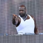 Shaquille O'Neal, AKA DJ Diesel, performs before the game between the San Diego Legion and the New England Free Jacks at Seat Geek Stadium.