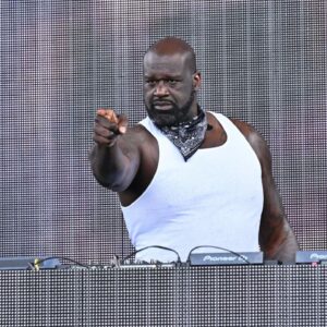 Shaquille O'Neal, AKA DJ Diesel, performs before the game between the San Diego Legion and the New England Free Jacks at Seat Geek Stadium.