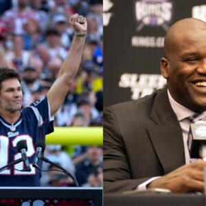 Tom Brady (L) and Shaquille O'Neal (R)