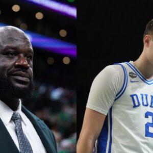 Shaquille O'Neal (L) and Cooper Flagg (R)