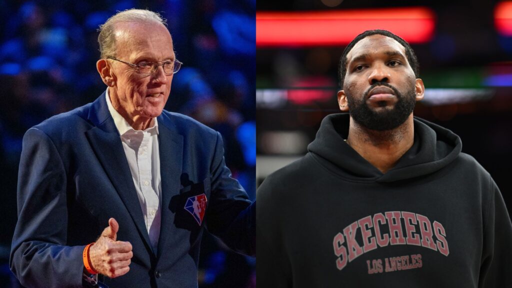 Billy Cunningham (L) and Joel Embiid (R)