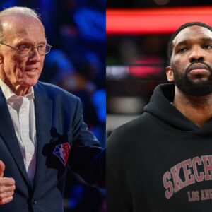 Billy Cunningham (L) and Joel Embiid (R)