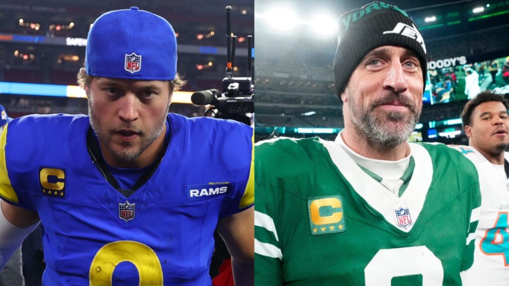 Matthew Stafford (L) and Aaron Rodgers (R)